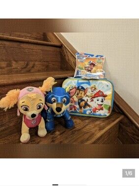 PAW patrol lot, New lunchbox, new Marshall toy, Skye & Chase plush toys